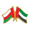 Two Promotional Flag Pin Badges